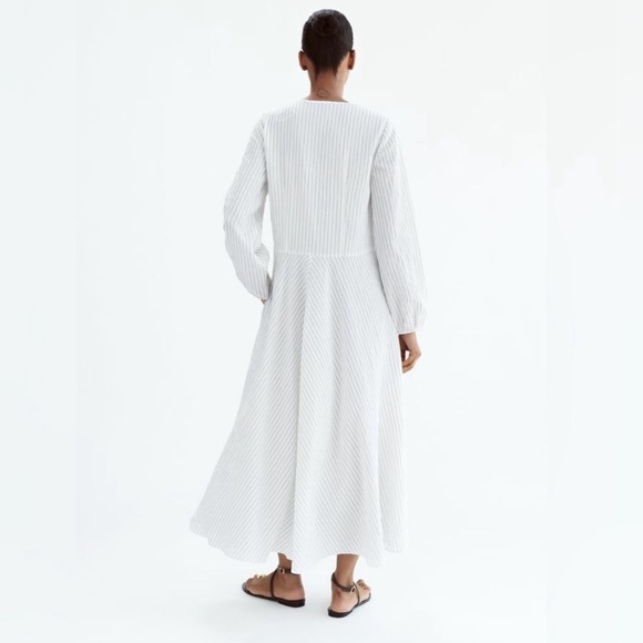 ZARA BOHO FLOWY LONG STRIPED DRESS - Picture 3 of 7